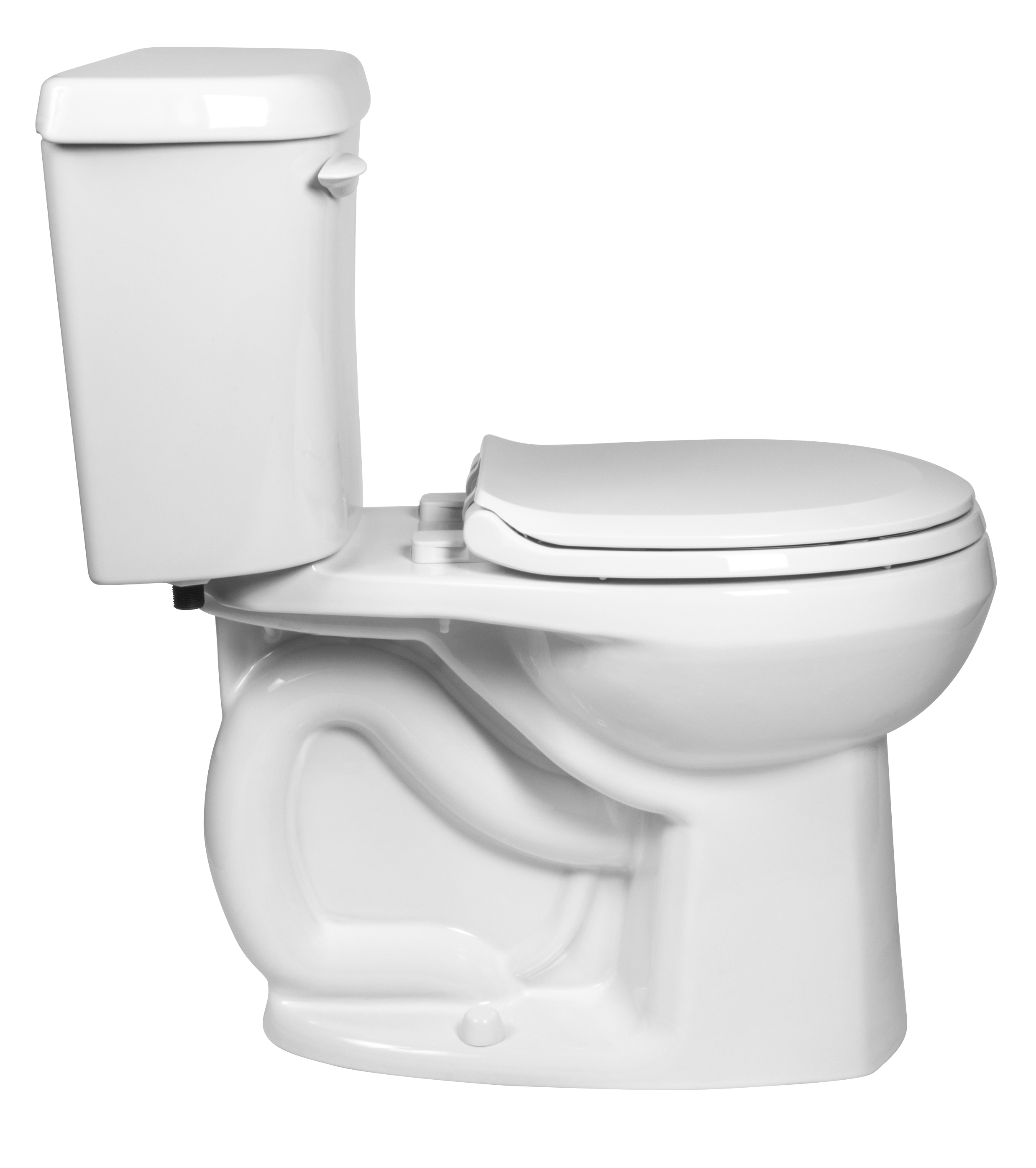 Toilette complète Marina, 2 pièces, 1,28 gpc/4,8 lpc, à cuvette au devant rond à hauteur de chaise et réservoir avec doublure, avec siège